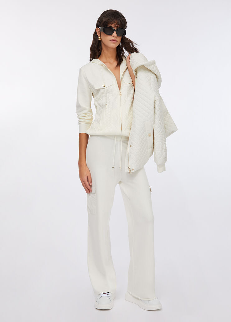 LIU JO Giubbotto trapuntato con maniche ricamate e cappuccio staccabile