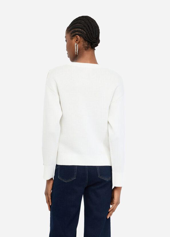 LIU JO Maglia girocollo motivo jacquard frontale