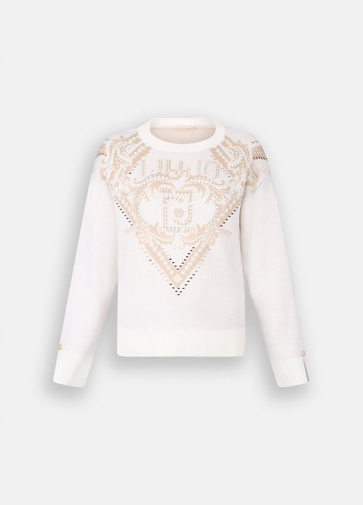 LIU JO Maglia girocollo motivo jacquard frontale