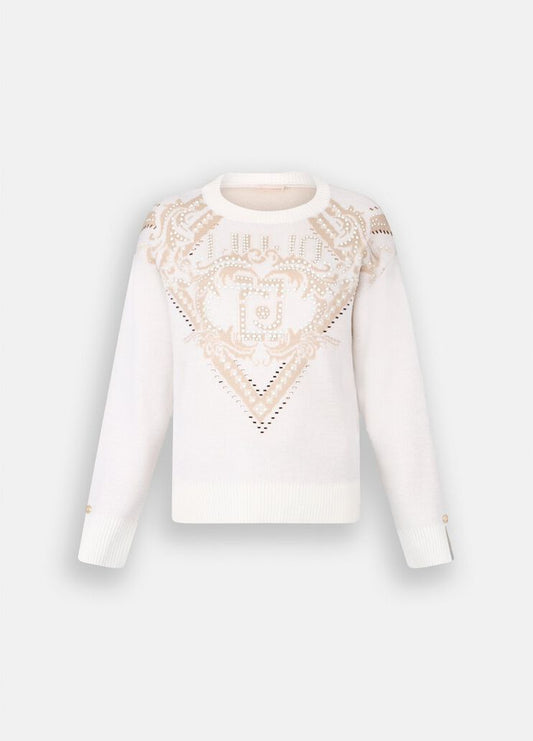 LIU JO Maglia girocollo motivo jacquard frontale
