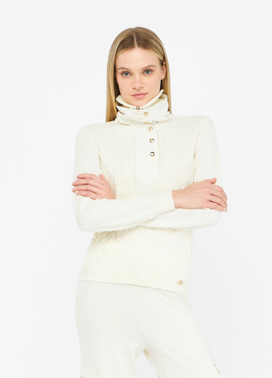 LIU JO Maglia dolcevita con doppio collo in bitessuto
