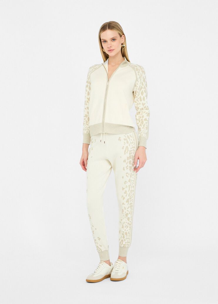 LIU JO Maglia cardigan con zip con intarsi animalier