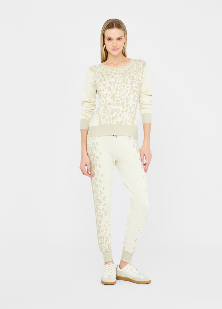 LIU JO Pantaloni in maglia con bande laterali animalier