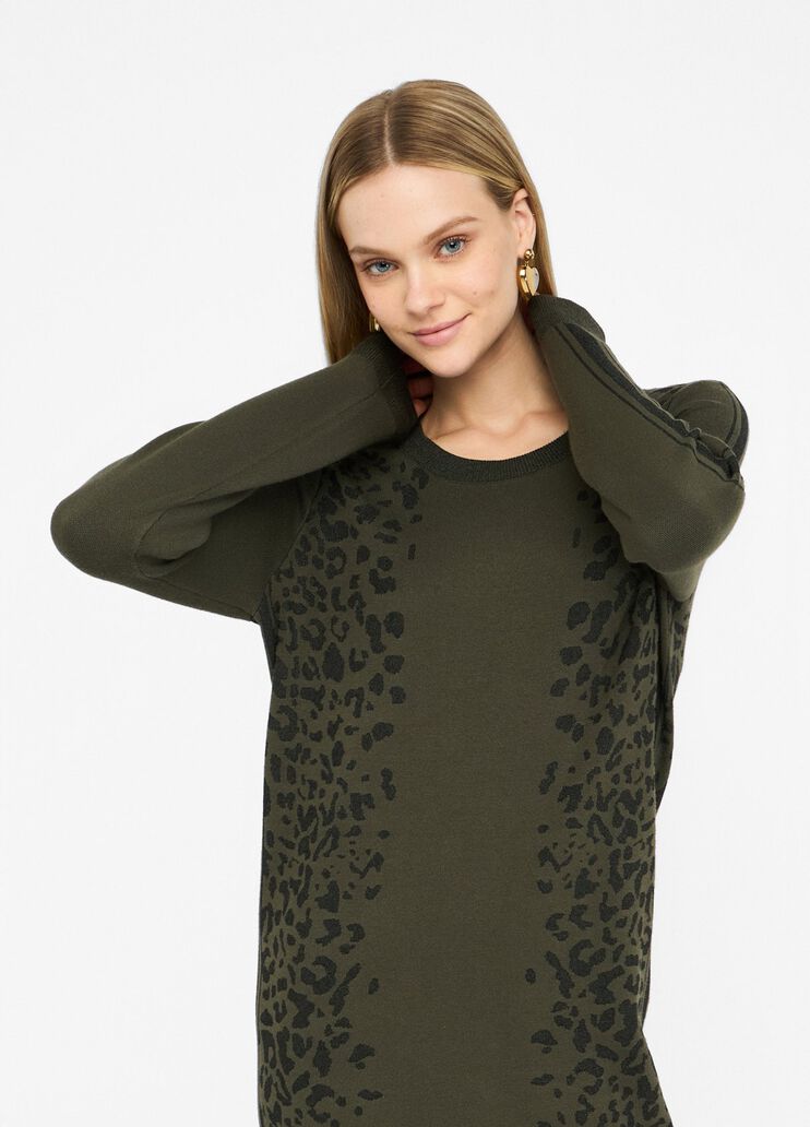 LIU JO Abito in maglia jacquard fantasia animalier