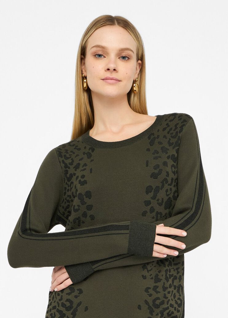 LIU JO Abito in maglia jacquard fantasia animalier