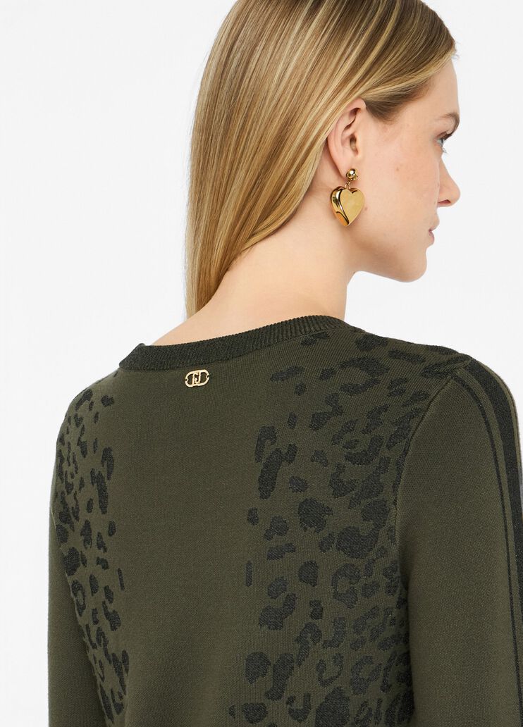 LIU JO Abito in maglia jacquard fantasia animalier