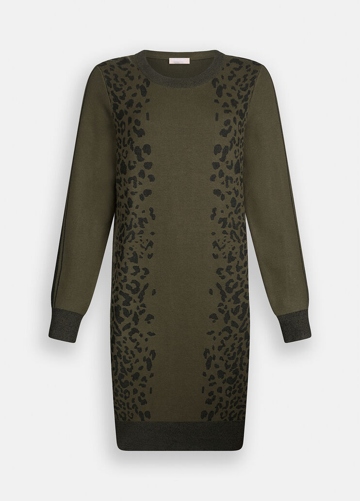 LIU JO Abito in maglia jacquard fantasia animalier