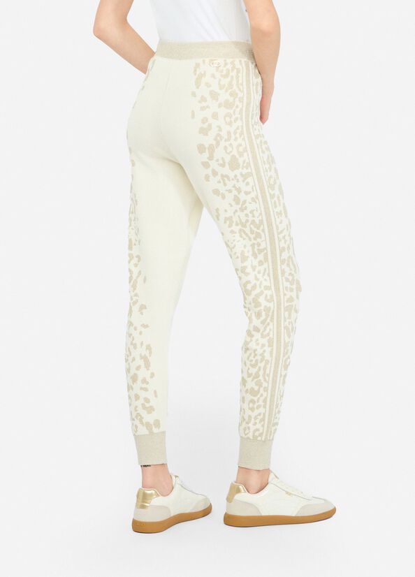 LIU JO Pantaloni in maglia con bande laterali animalier