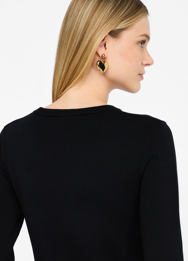 LIU JO Maglia girocollo logo frontale di strass