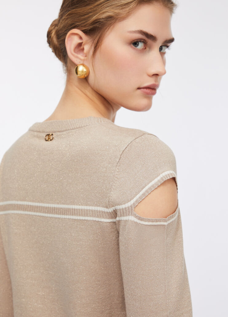 LIU JO Maglia in filo lurex con oblò sulle spalle