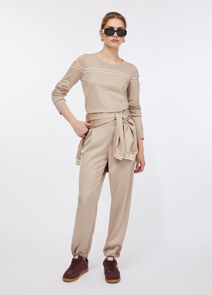 LIU JO Maglia in filo lurex con oblò sulle spalle