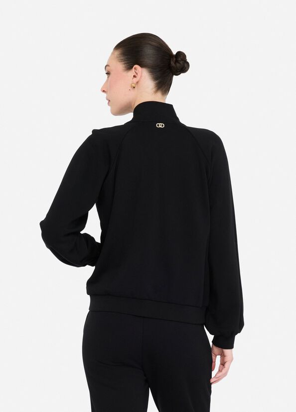 LIU JO Felpa con zip frontale bordata da castoni