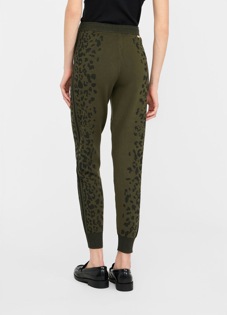 LIU JO Pantaloni in maglia con bande laterali animalier