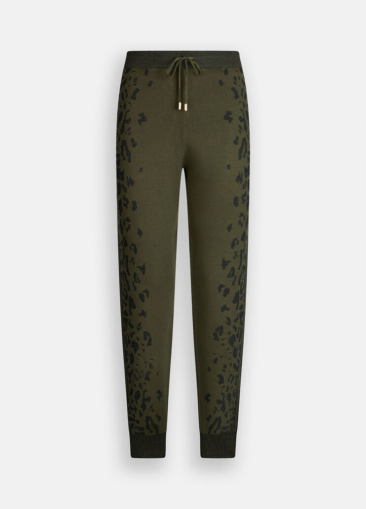 LIU JO Pantaloni in maglia con bande laterali animalier
