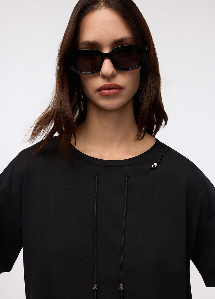 LIU JO T-Shirt maniche corte con coulisse al collo