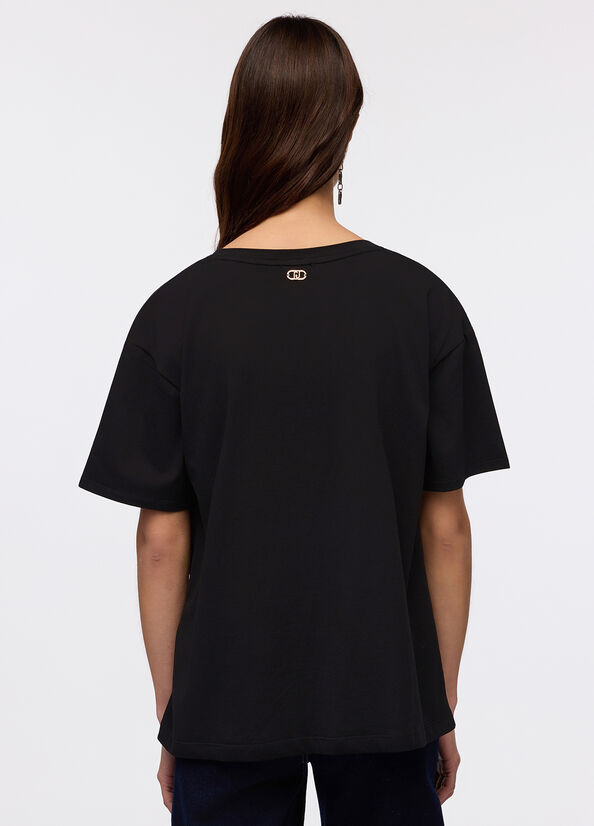 LIU JO T-Shirt maniche corte con coulisse al collo