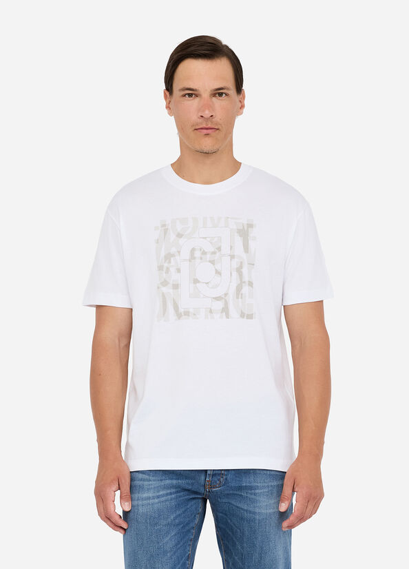 LIU JO T-shirt maniche corte girocollo da uomo con stampa frontale