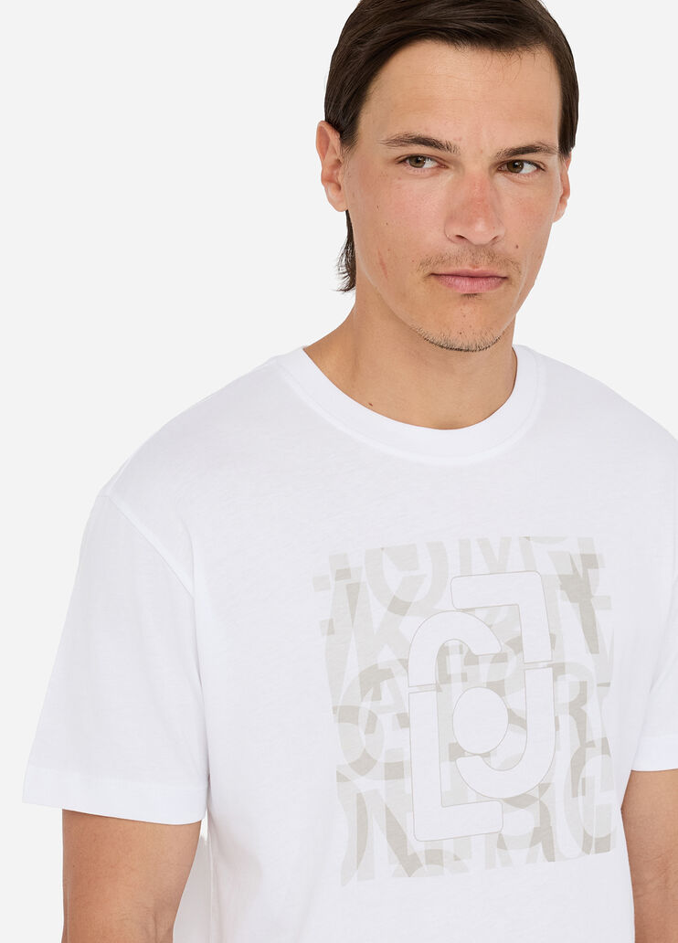 LIU JO T-shirt maniche corte girocollo da uomo con stampa frontale