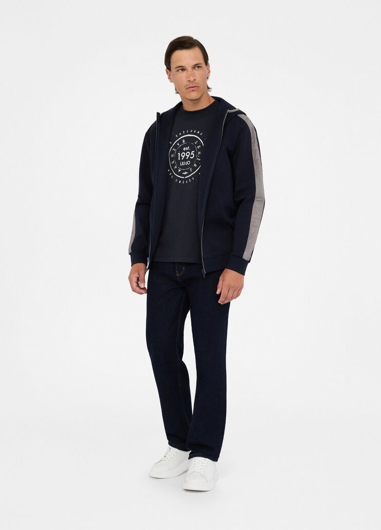 LIU JO T-Shirt girocollo maniche corte con logo bollo frontale