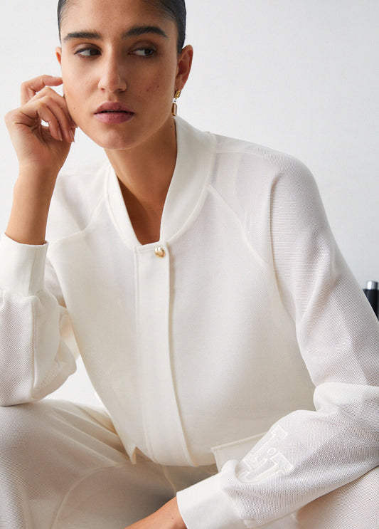 LIU JO Bomber in mesh effetto rete con chiusura bottoni