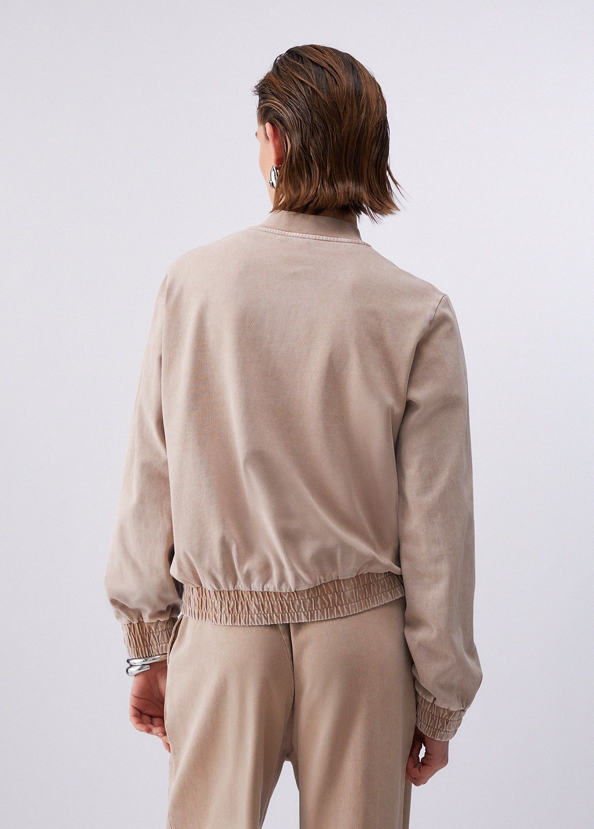 LIU JO Felpa modello bomber con bottoni e loghi strass allover