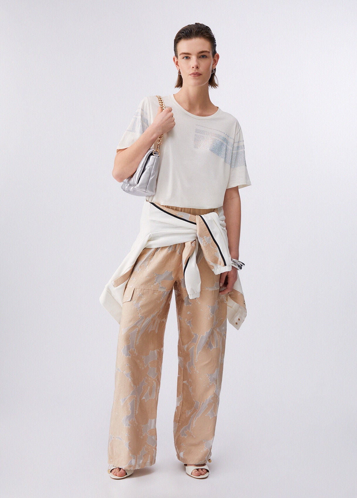 LIU JO T-Shirt girocollo con strass