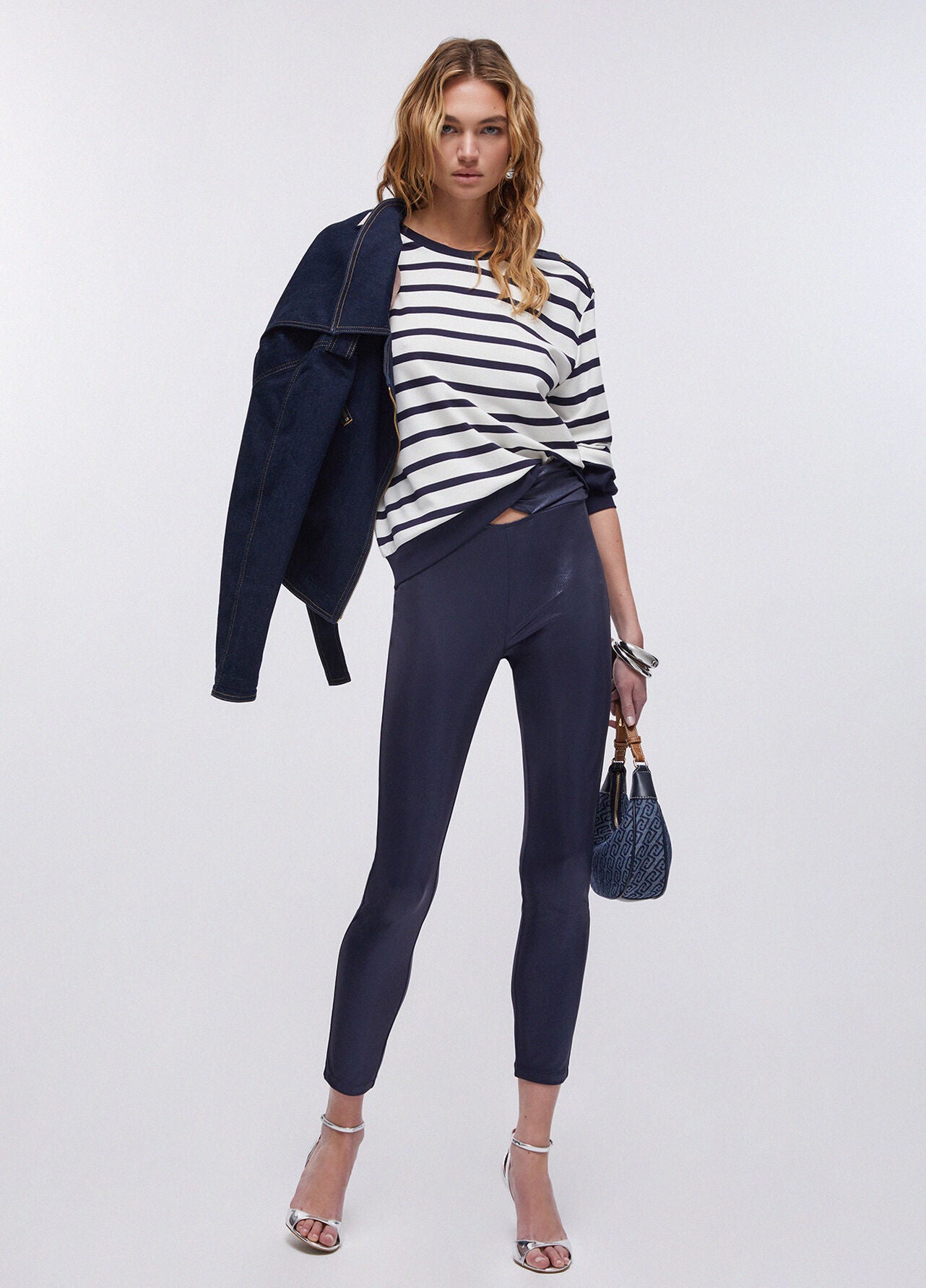 LIU JO Felpa a righe in tessuto interlock