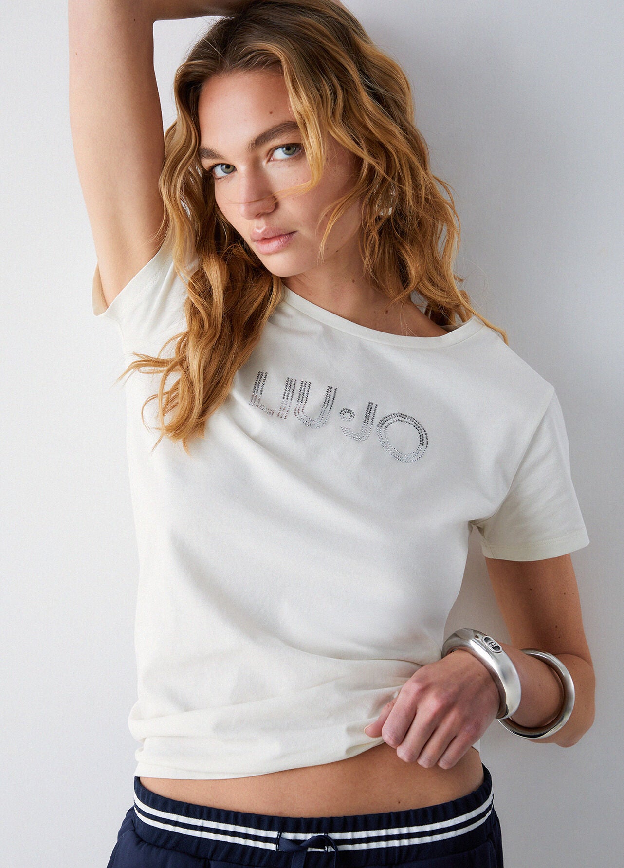 LIU JO T-Shirt girocollo maniche corte con logo frontale
