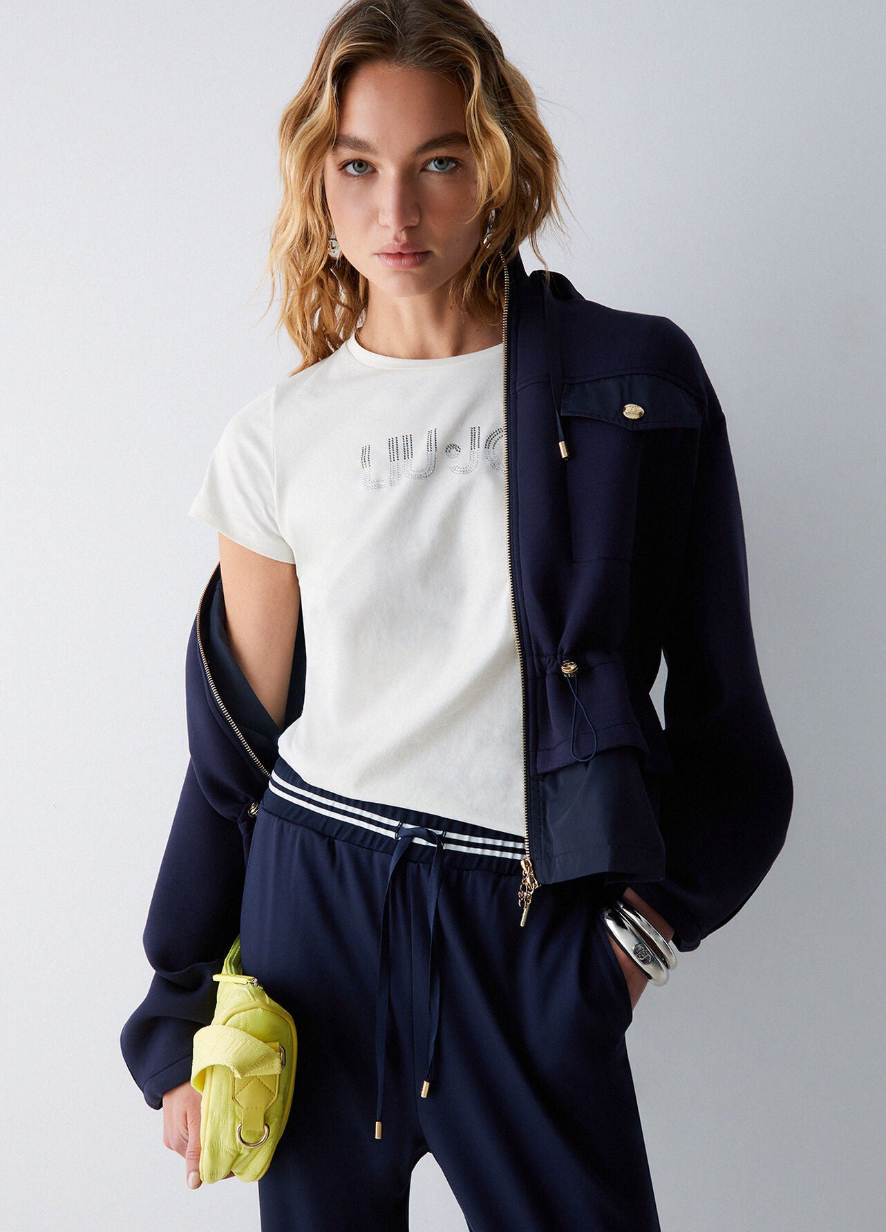 LIU JO T-Shirt girocollo maniche corte con logo frontale