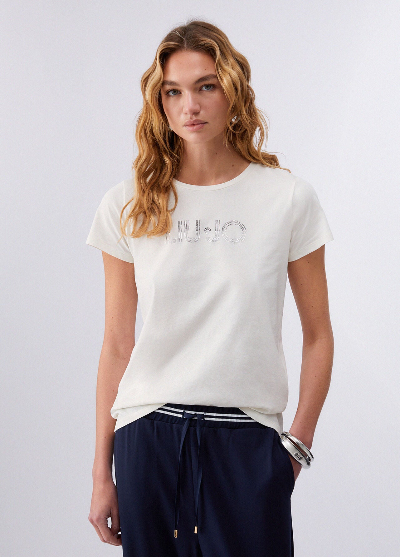 LIU JO T-Shirt girocollo maniche corte con logo frontale
