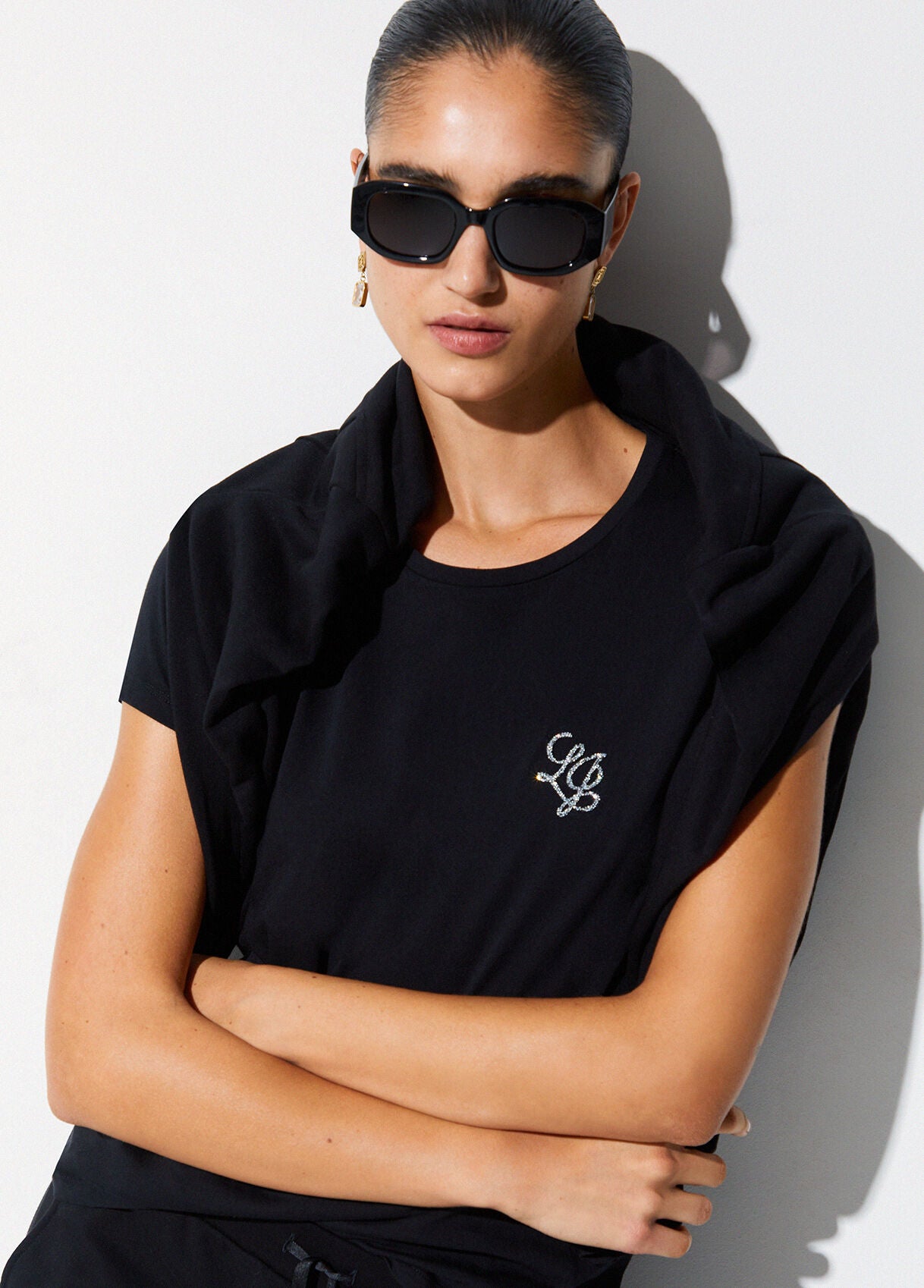 LIU JO T-Shirt girocollo maniche corte con logo frontale