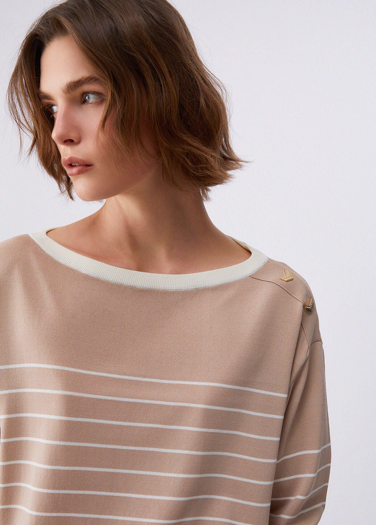 LIU JO Maglia donna scollo a barca a righe