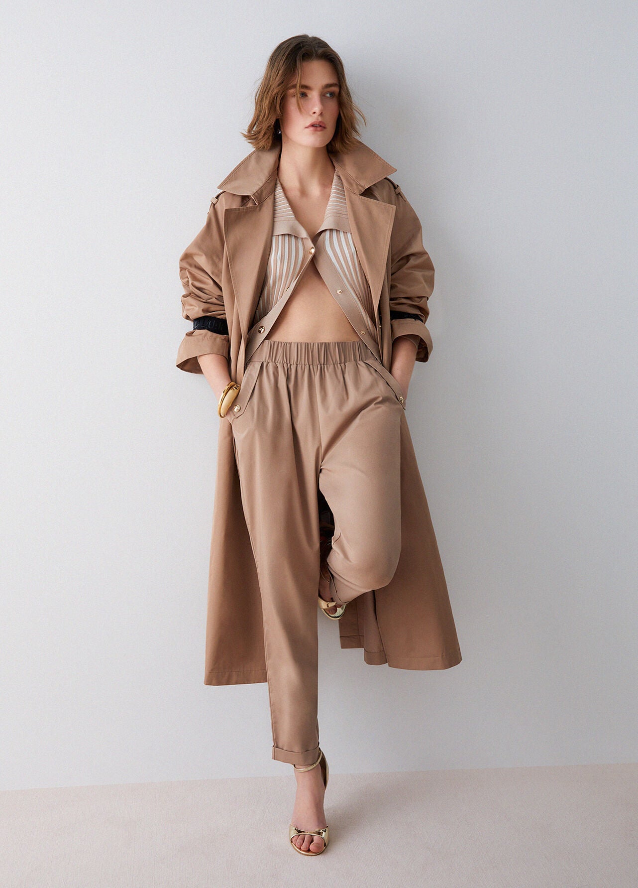 LIU JO Pantaloni in cotone slim fit con risvolto