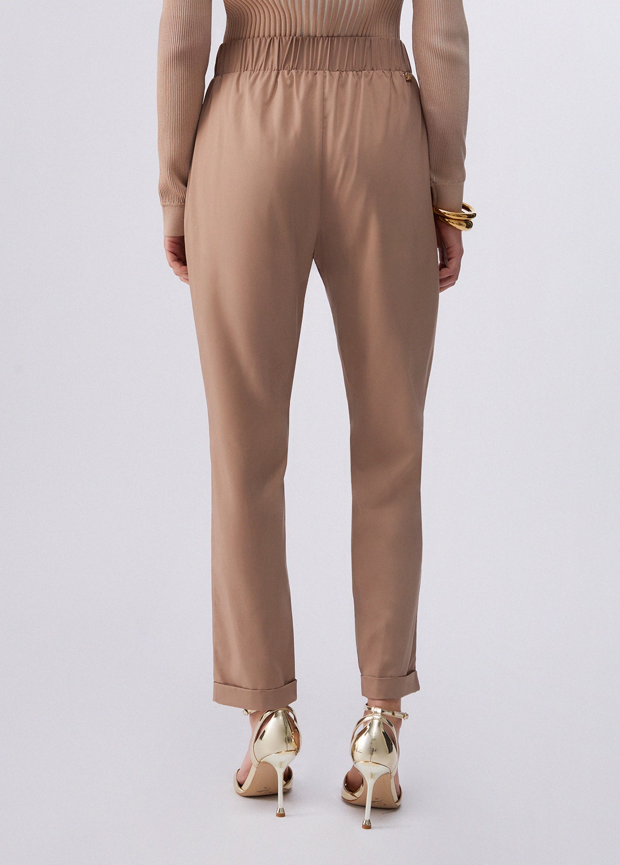 LIU JO Pantaloni in cotone slim fit con risvolto