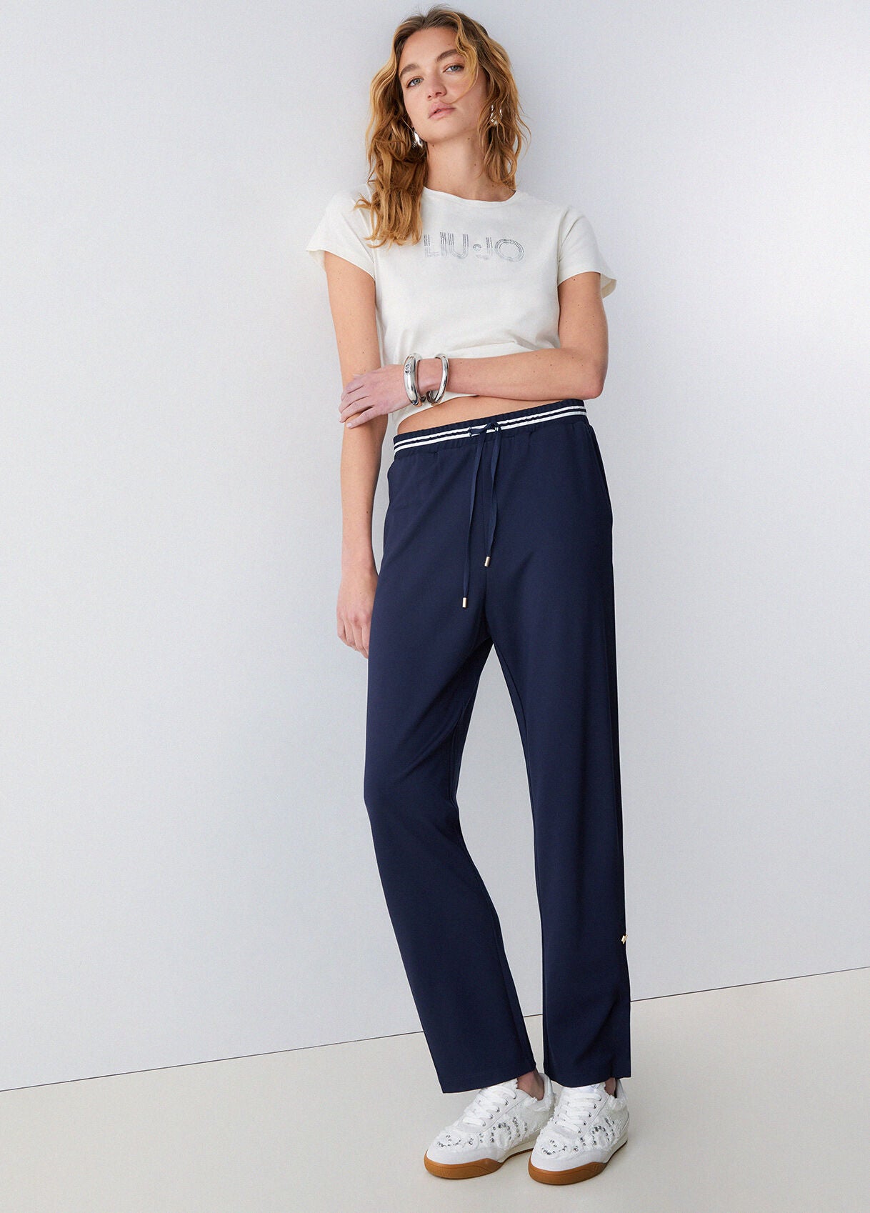 LIU JO T-Shirt girocollo maniche corte con logo frontale