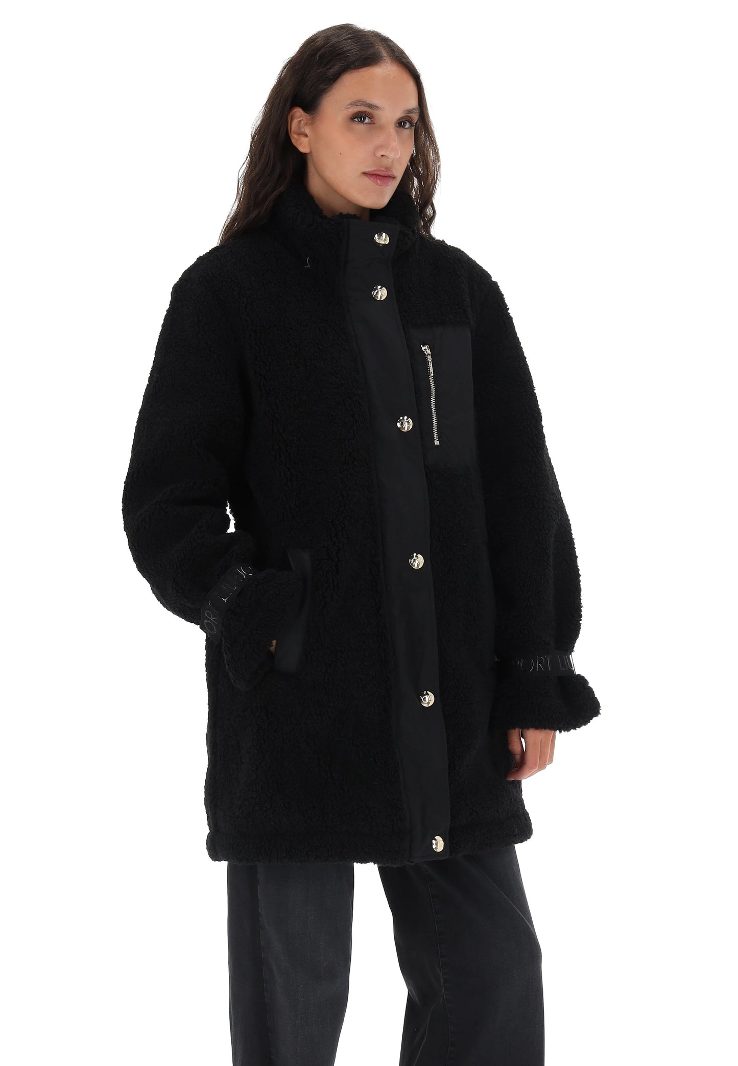 LIU JO Giubbotto reversibile in orsetto bianco o nero