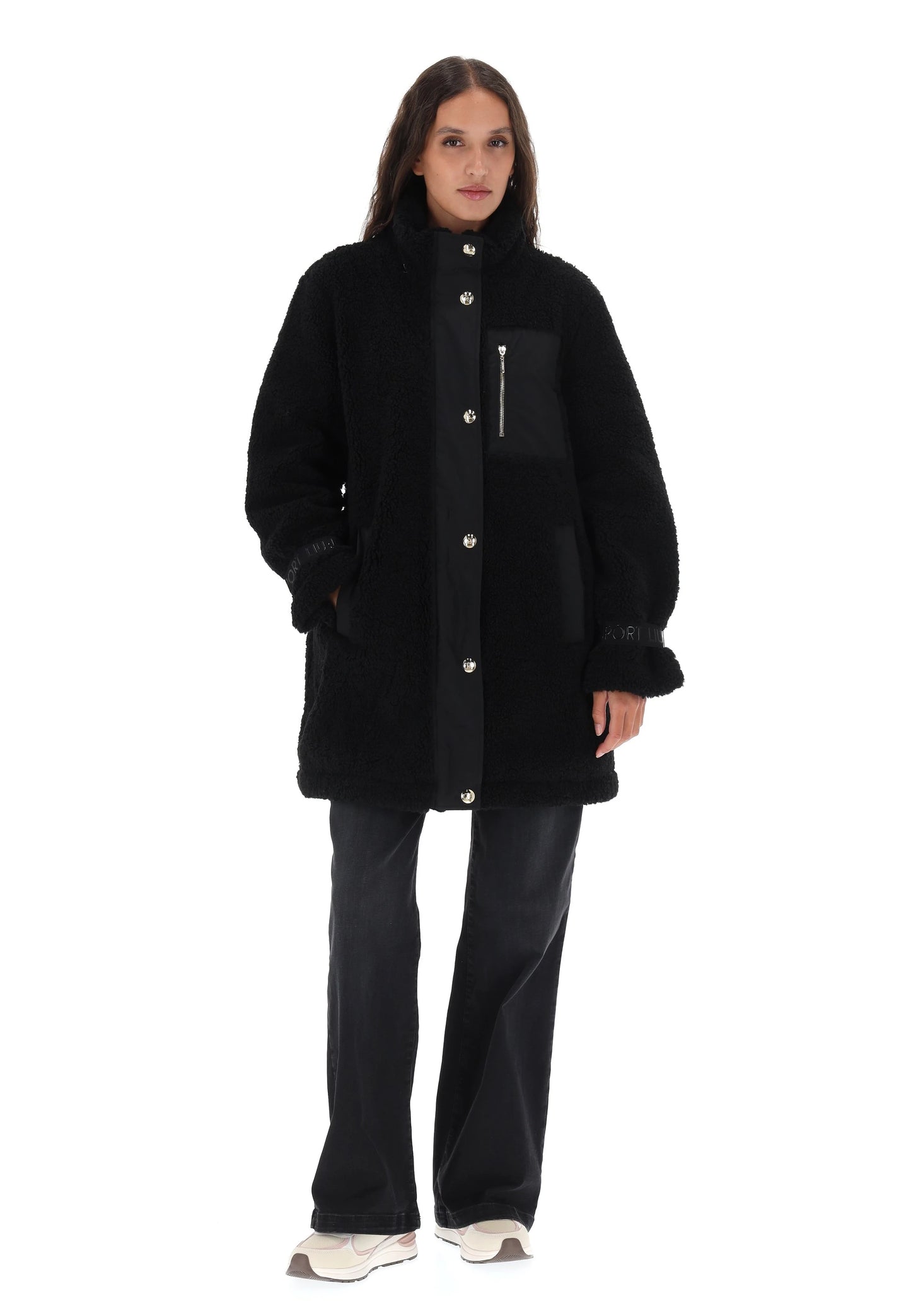 LIU JO Giubbotto reversibile in orsetto bianco o nero