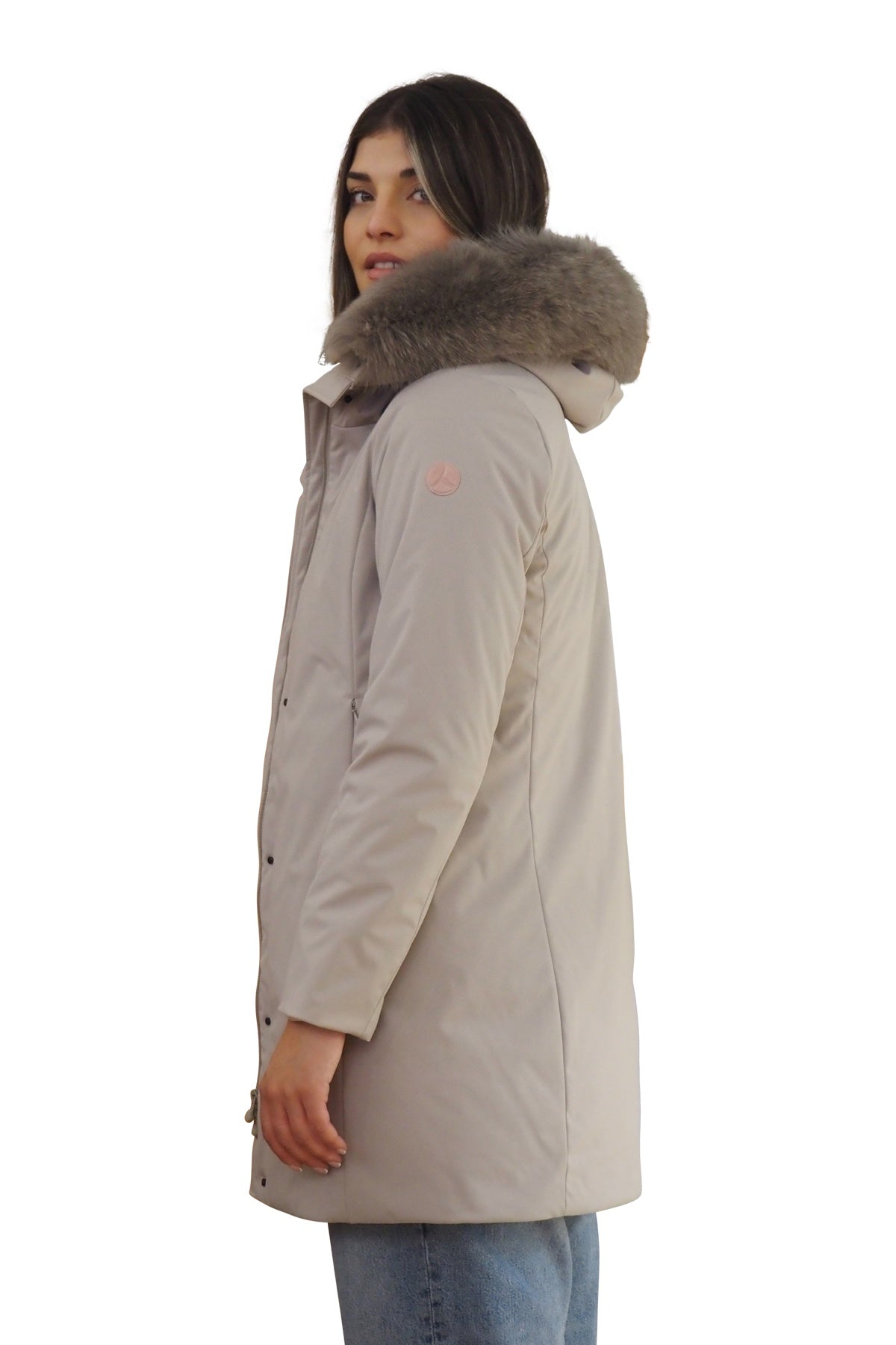 PEOPLE OF SHIBUYA Cappotto imbottito in primaloft e vera pelliccia