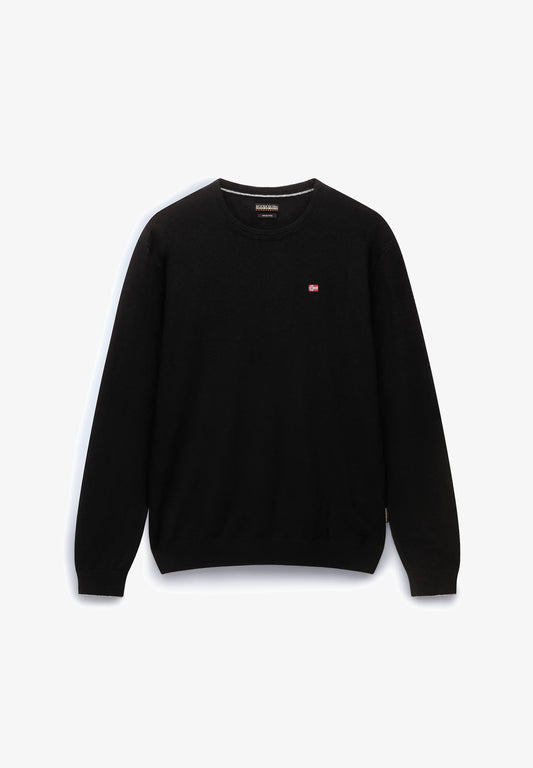 NAPAPIJRI Maglia girocollo in lana merinos con logo bandiera ricamato DAMAVAND C