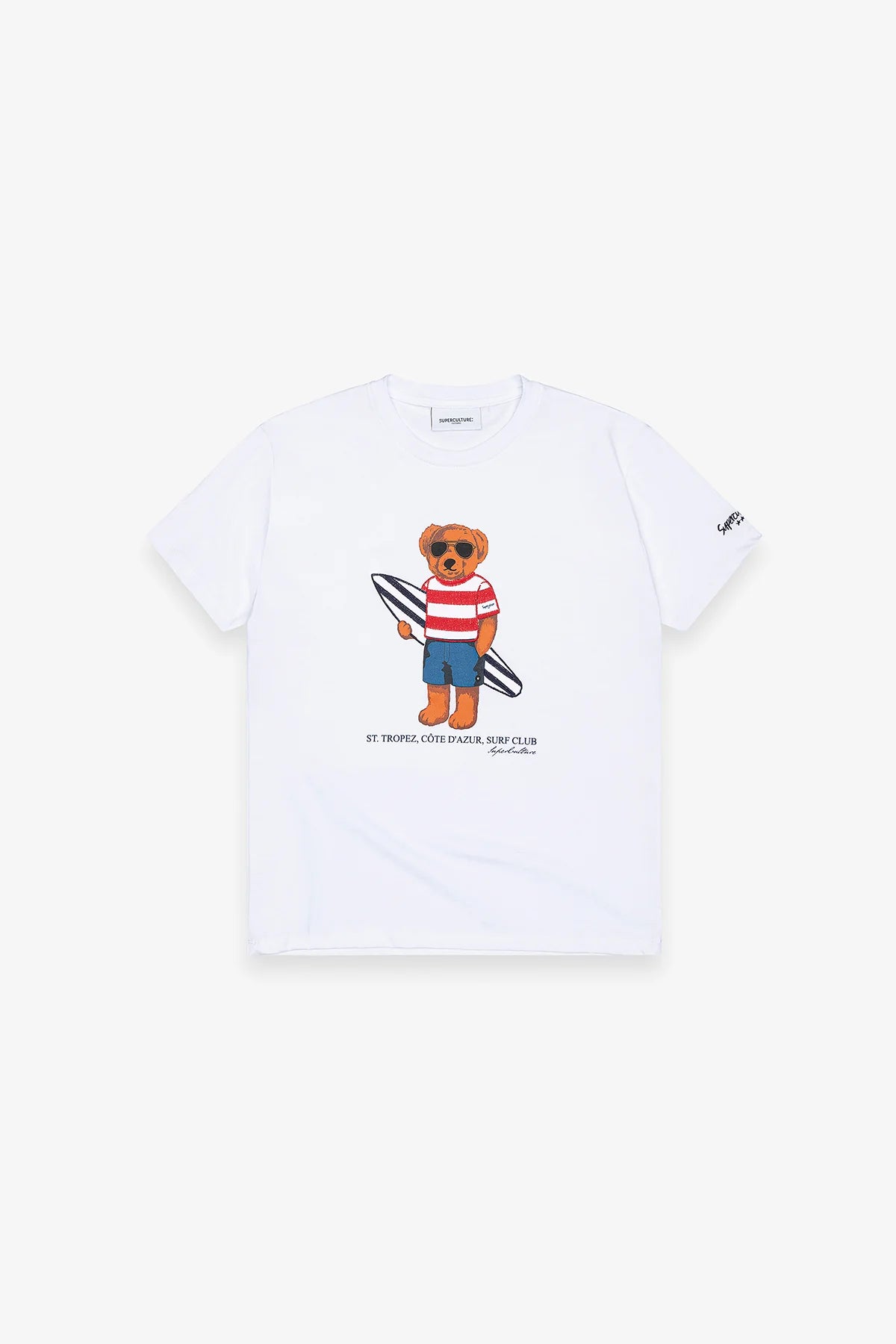 SUPERCULTURE T-Shirt girocollo con stampa e ricamo TEDDY SURF