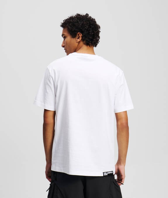 KARL LAGERFELD T-Shirt girocollo maniche corte bianca con logo frontale
