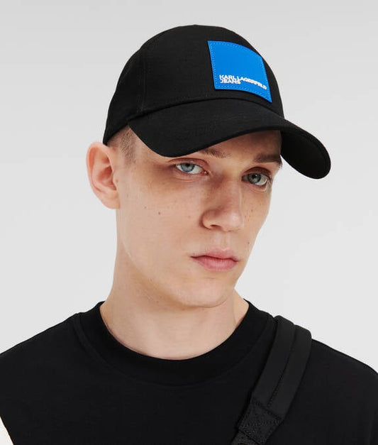 KARL LAGERFELD Cappello da baseball con visiera e patch frontale