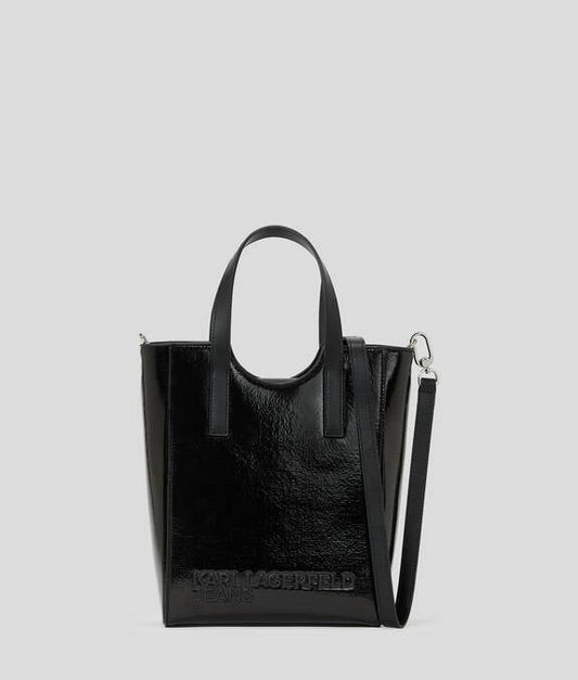 KARL LAGERFELD Borsa a spalla donna in vinile nera con logo