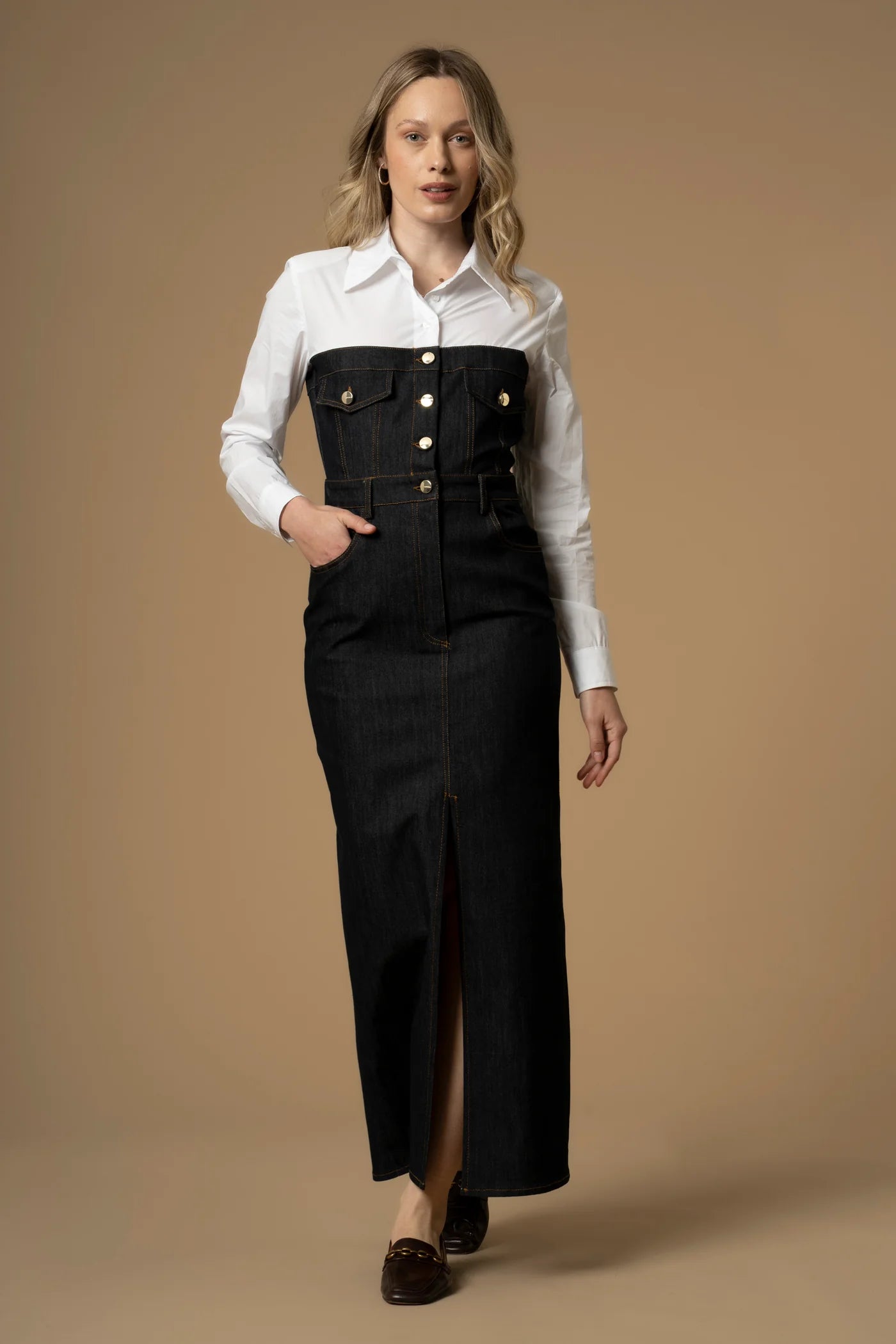 KOKKA Abito lungo in denim DEVRAJ
