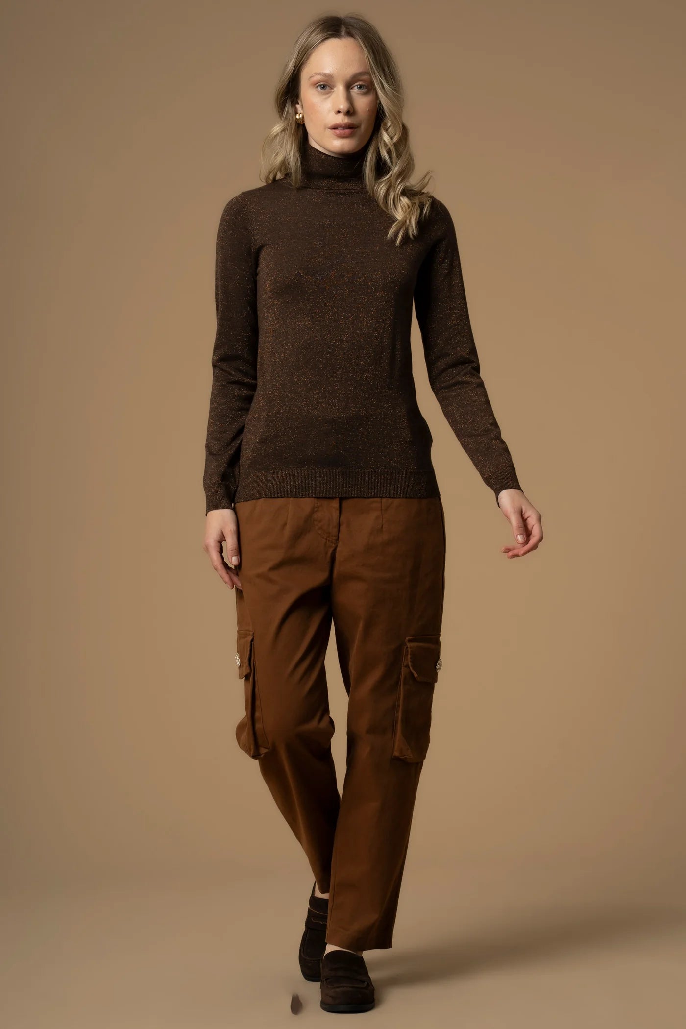 KOCCA maglia a collo alto in lurex MAURICIA