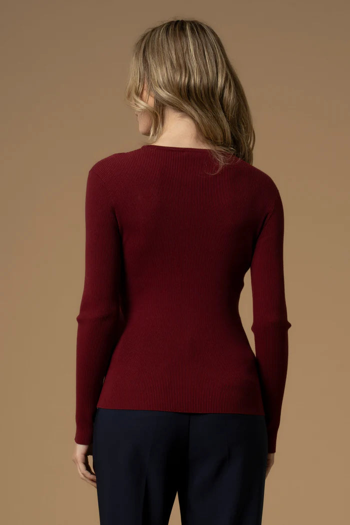 Maglia effetto cut-out con bottoni dorati BREDELE
