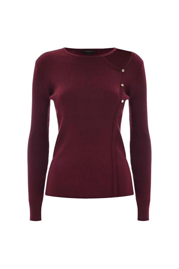 Maglia effetto cut-out con bottoni dorati BREDELE