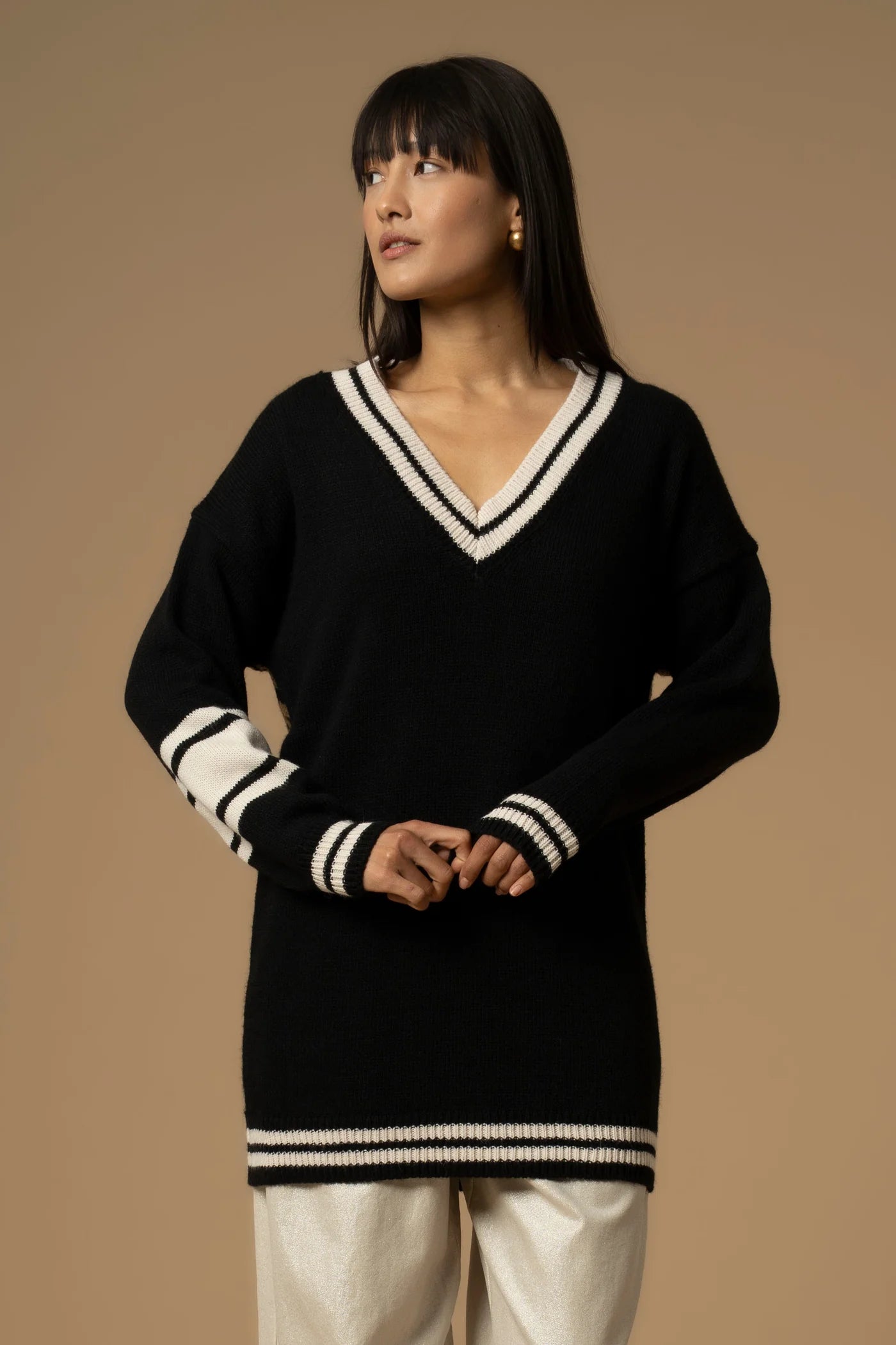 KOCCA Maglia a V con profili in contrasto PIERDARIA