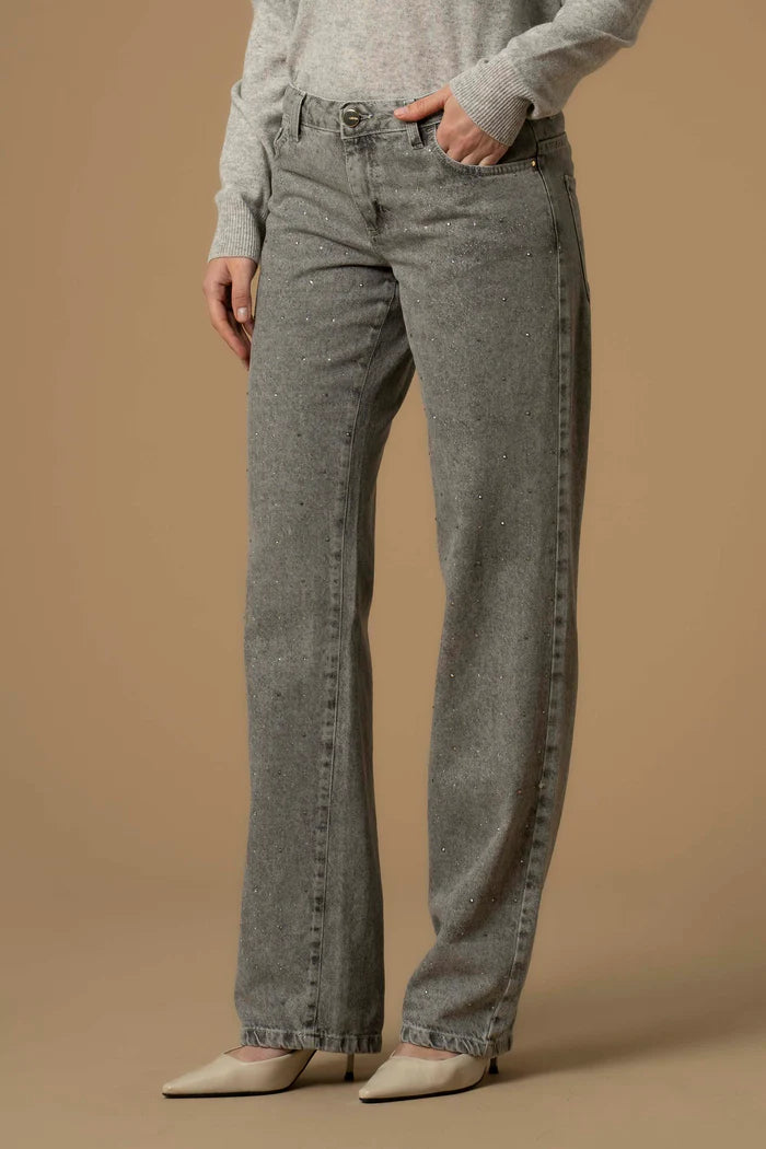 KOCCA Pantaloni in denim con strass DEMETRIA