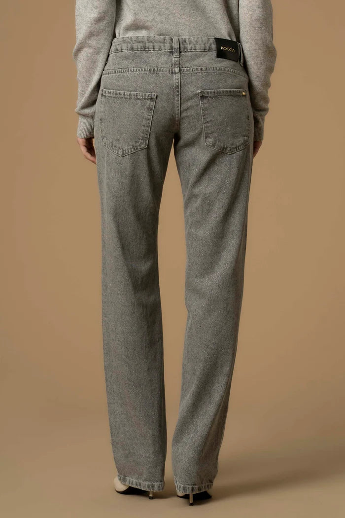 KOCCA Pantaloni in denim con strass DEMETRIA